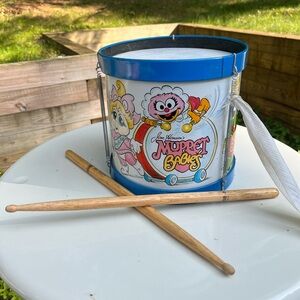 RARE Vintage Muppet Babies Drum 1985 Jim Henson Assoc. Inc.